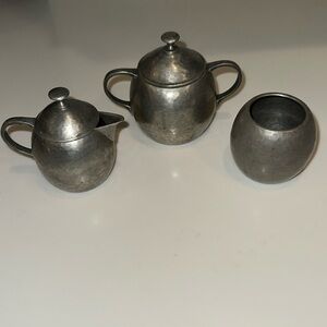 Vintage Art Deco Tea Service/Set GERO Holland Hand Hammered Pewter